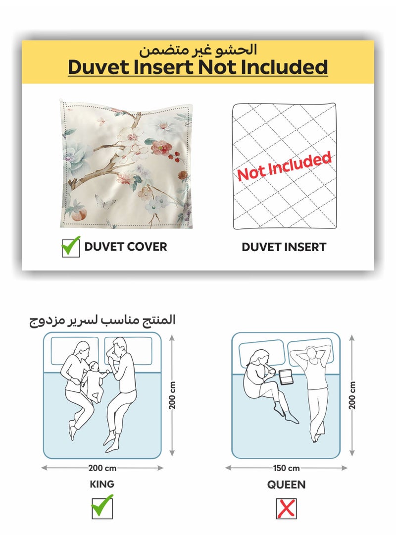 Donetella Digital Print Duvet cover Set, King Size 220x240 cm - 6-Pcs Bed Set, ,Emirate Collection, Microfiber - 1 Duvet Cover, 1 Fitted Sheet, 2 Pillow Shams, 2 Pillowcases (Filler Not Include) - Image 3