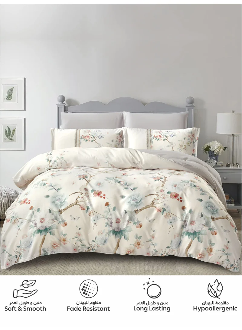دوناتيلا طقم غطاء لحاف مشجر 6 قطع مقاس مزدوج يناسب سرير 200×200 سم مايكروفايبر ناعم , تصميم راقي و انيق , يناسب جميع الفصول (لا يشمل حشوة اللحاف)