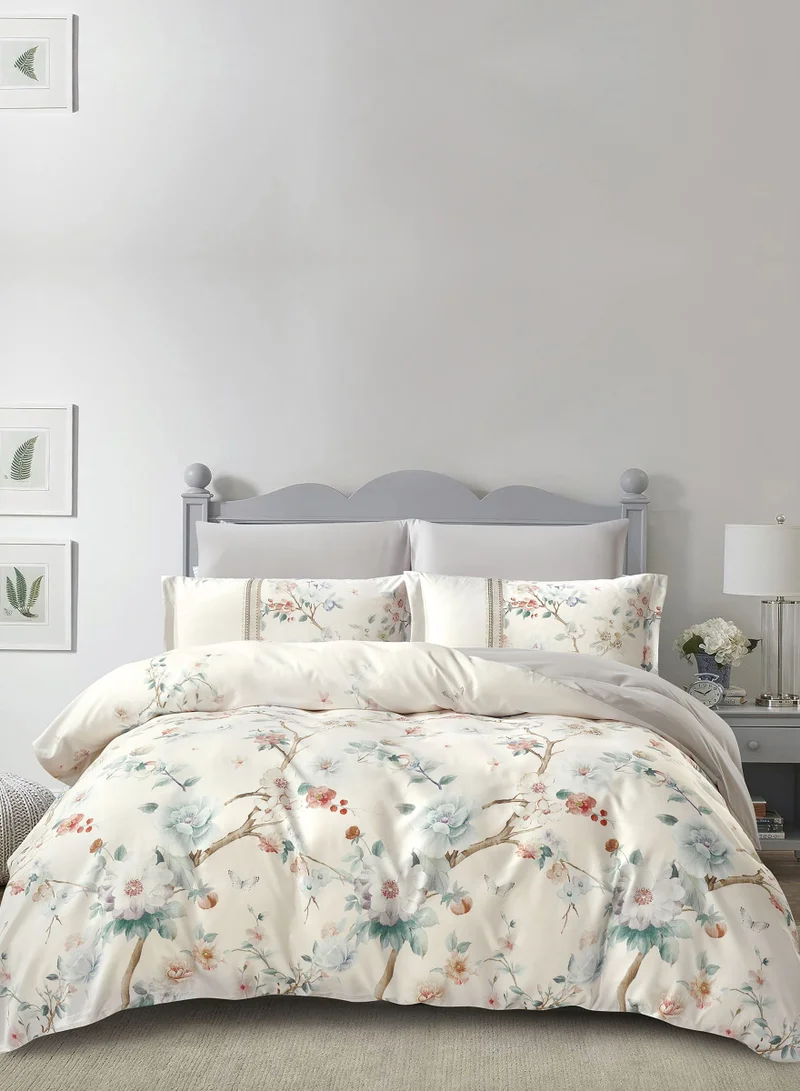 Donetella Digital Print Duvet cover Set, King Size 220x240 cm - 6-Pcs Bed Set, ,Emirate Collection, Microfiber - 1 Duvet Cover, 1 Fitted Sheet, 2 Pillow Shams, 2 Pillowcases (Filler Not Include)