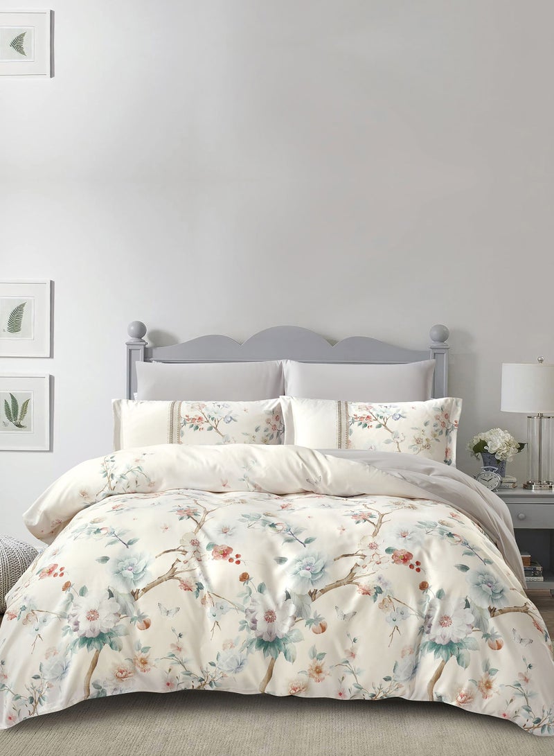 Donetella Digital Print Duvet cover Set, King Size 220x240 cm - 6-Pcs Bed Set, ,Emirate Collection, Microfiber - 1 Duvet Cover, 1 Fitted Sheet, 2 Pillow Shams, 2 Pillowcases (Filler Not Include) - Image 1