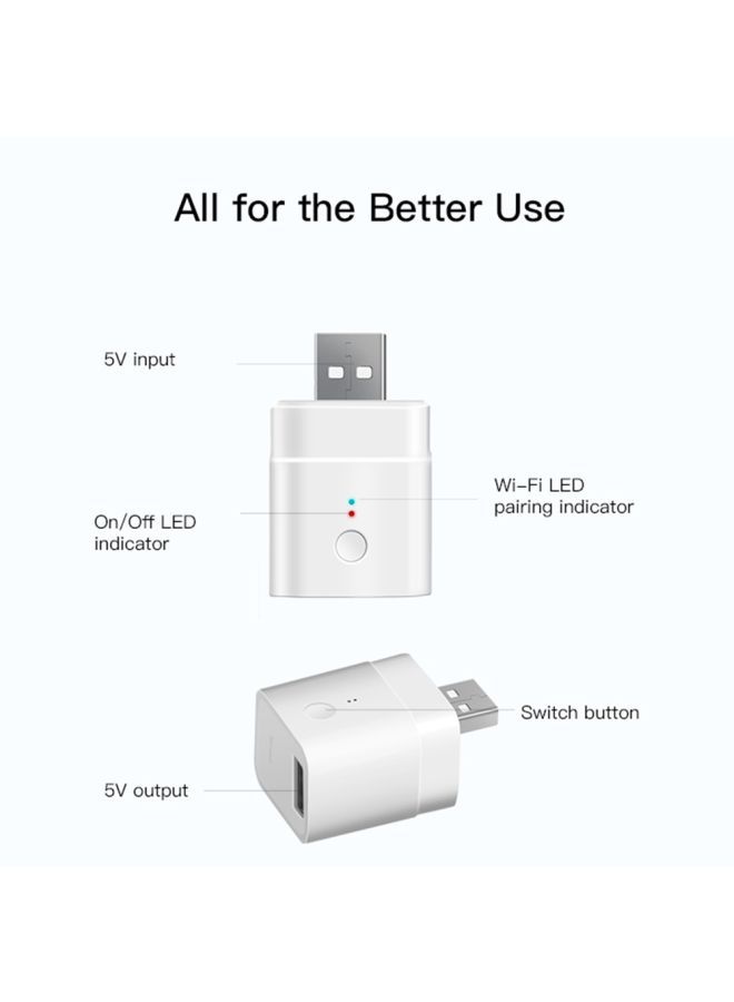 NIBEMINENT Micro USB Smart Adapter 1.77x1.2x1.02inch White - Image 3