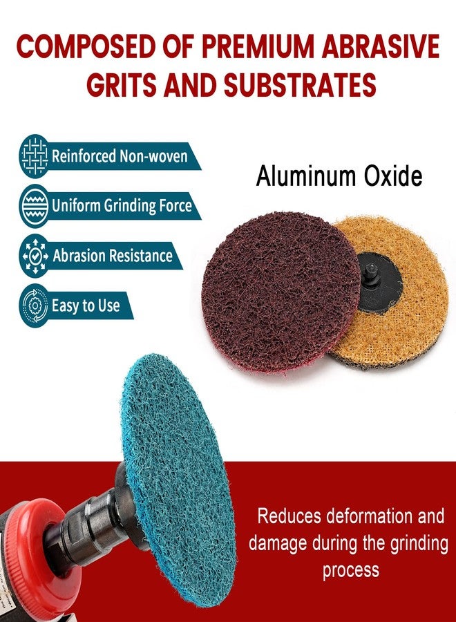 SI FANG 25Pcs 3 inch Roloc Sanding Discs Set,Fine Medium Coarse Grit Discs Surface Conditioning Discs R-Type Quick Change Disc with 1/4'' Roloc Disc Pad Holder for Die Grinder - Image 4