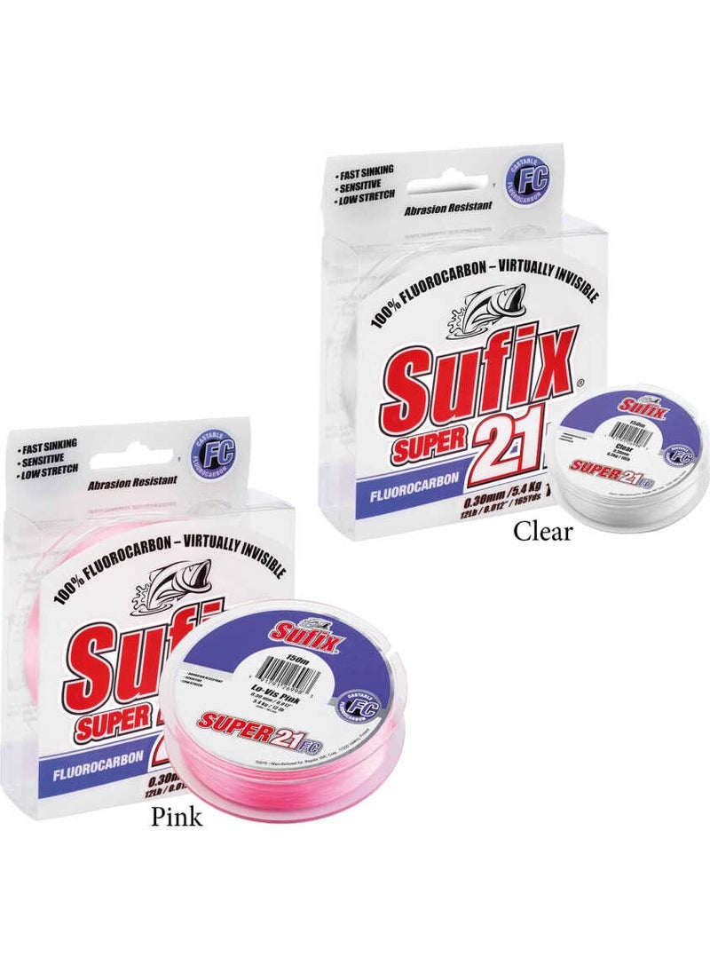 Sufix - Super 21 Fluorocarbon Fishing Line CLEAR-0.30MM - 100MT - 7.5kg - Image 1
