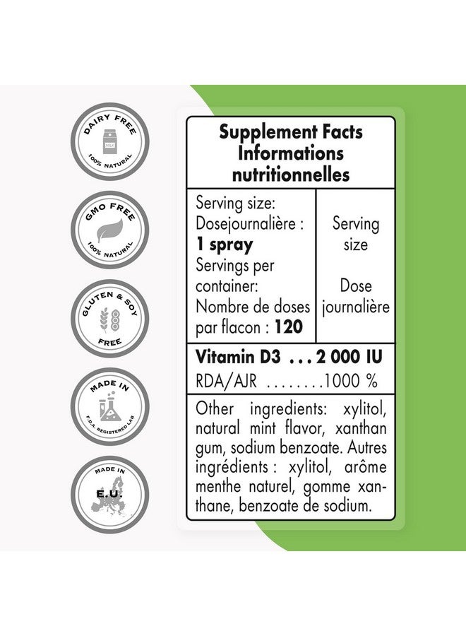 Generic Supersmart - Vitamin D3 Spray 2000 IU (Cholecalciferol) | Non-GMO & Gluten Free - 25 ml  - Image 3