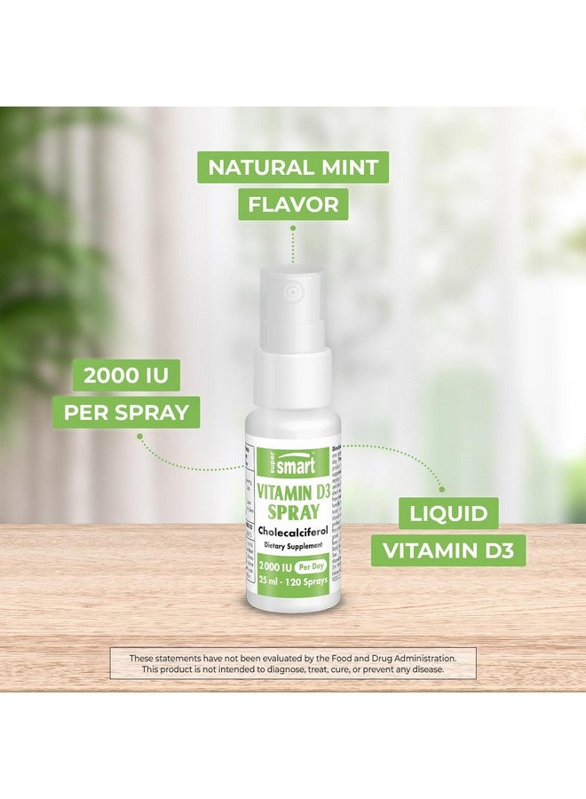 Generic Supersmart - Vitamin D3 Spray 2000 IU (Cholecalciferol) | Non-GMO & Gluten Free - 25 ml  - Image 2
