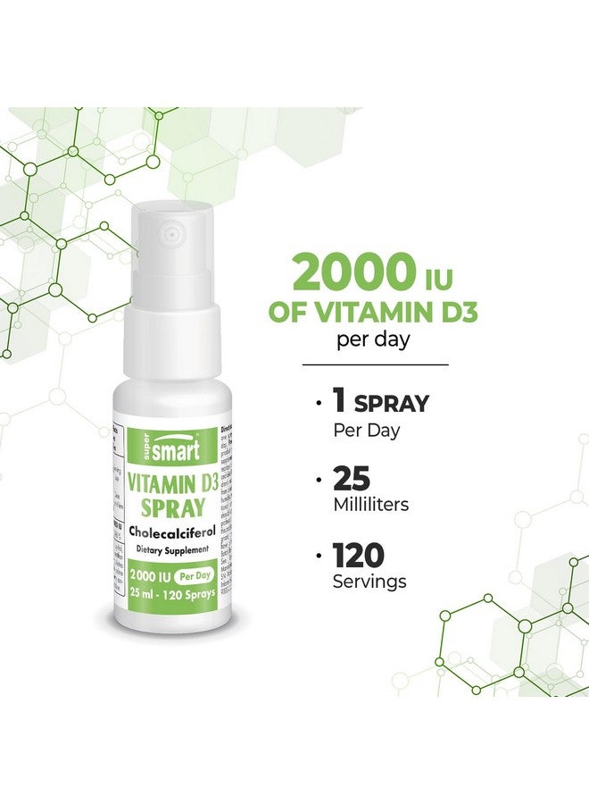 Generic Supersmart - Vitamin D3 Spray 2000 IU (Cholecalciferol) | Non-GMO & Gluten Free - 25 ml  - Image 5