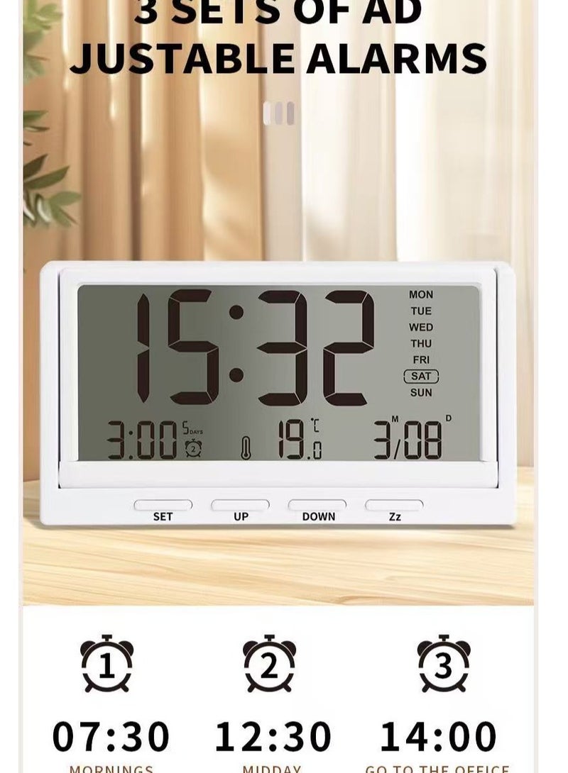 Folding Electronic Alarm Clock with Date and Temperature Display Desktop Clock  - Image 5