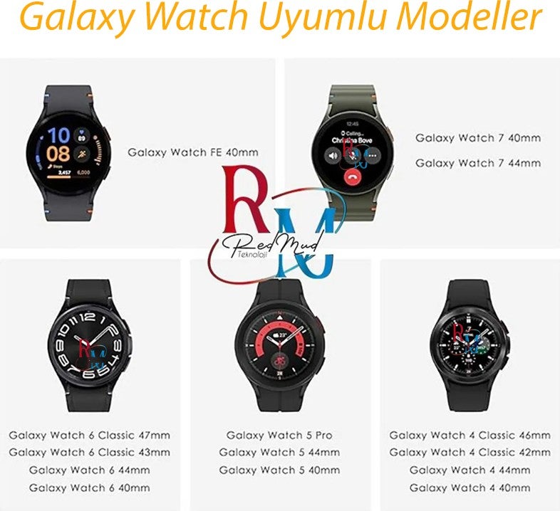 Samsung Galaxy Watch 5 Series 40 mm 44MM Pro 45 mm Compatible 3-Piece Set Strap Curved Design Strap