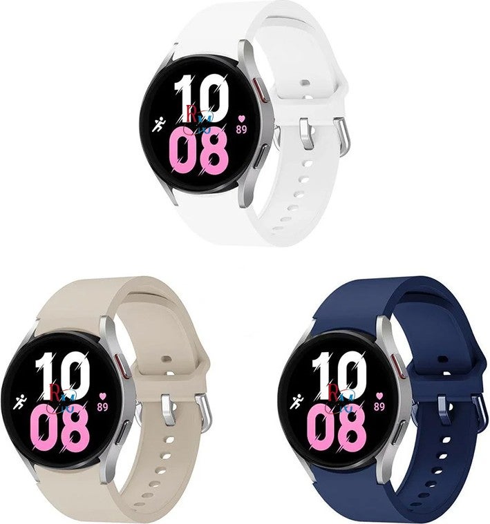 Samsung Galaxy Watch 5 Series 40 mm 44MM Pro 45 mm Compatible 3-Piece Set Strap Curved Design Strap