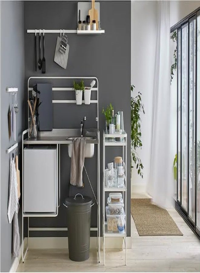 ZEESOON Sunnersta Hanging Container, Trolley and Mini-Kitchen, White, Set of 3 for Ikea - Image 4