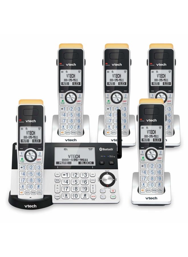 vtech IS8151-5 Super Long Range 5 Handset DECT Cordless Phone for Home with Answering Machine, 2300 ft Range, Call Blocking, Bluetooth, Headset Jack, Power Backup, Intercom, Expandable to 12 HS - Image 1