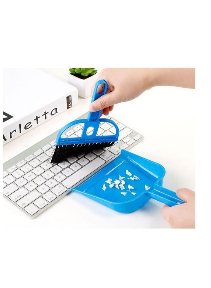 فرشاه بجاروف بلاستيك للتنظيف - ازرق - Plastic Shovel Cleaning Brush - blue  - Image 3