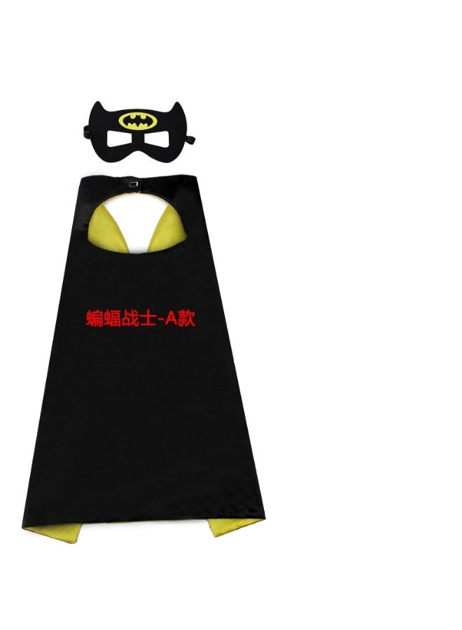 NIBEMINENT Halloween double-layer children's hero anime cape, Superman Captain America ice cape, male hero cape performance