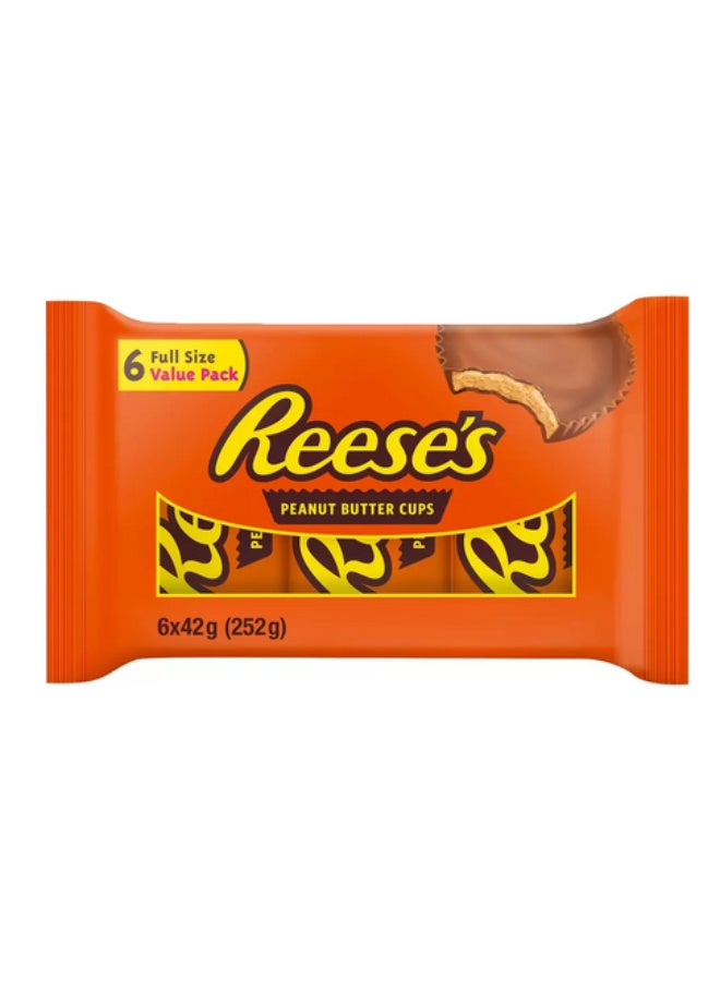 أكواب زبدة الفول السوداني بالشوكولاتة 6 قطع 42 جرام