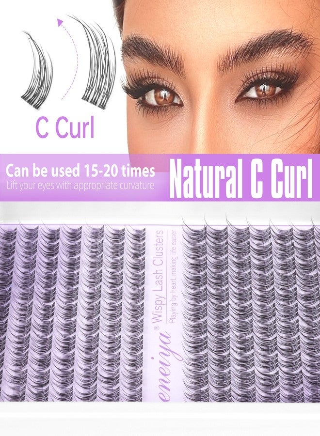 Geeneiya Clear Band Lash Clusters Wispy Short C Curl Eyelash Clusters 10-11mm Individual Eyelashes Natural Cluster Eyelash Extensions Natural Looking Cluster Lashes by Geeneiya(Clear Band,10-11MM) - Image 4