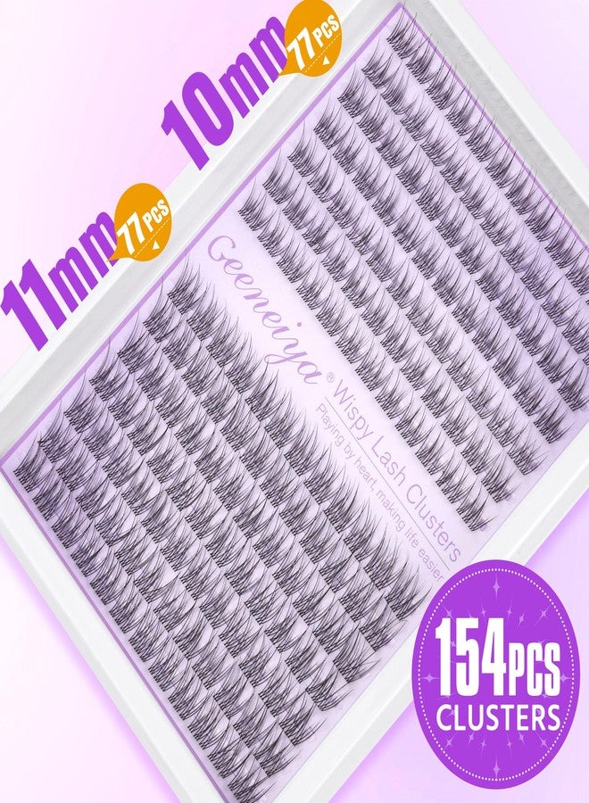Geeneiya Clear Band Lash Clusters Wispy Short C Curl Eyelash Clusters 10-11mm Individual Eyelashes Natural Cluster Eyelash Extensions Natural Looking Cluster Lashes by Geeneiya(Clear Band,10-11MM) - Image 5
