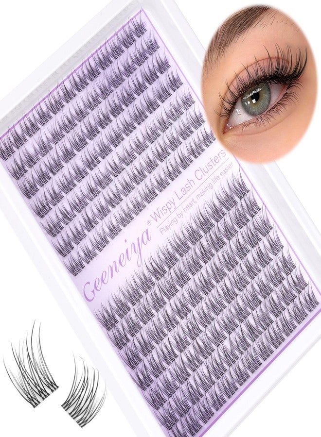 Geeneiya Clear Band Lash Clusters Wispy Short C Curl Eyelash Clusters 10-11mm Individual Eyelashes Natural Cluster Eyelash Extensions Natural Looking Cluster Lashes by Geeneiya(Clear Band,10-11MM) - Image 1