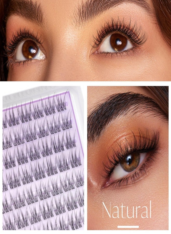 Geeneiya Clear Band Lash Clusters Wispy Short C Curl Eyelash Clusters 10-11mm Individual Eyelashes Natural Cluster Eyelash Extensions Natural Looking Cluster Lashes by Geeneiya(Clear Band,10-11MM) - Image 2