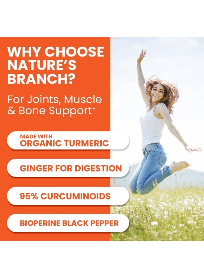 Nature's Branch Extra Strength Turmeric Curcumin with Ginger & BioPerine - 1950mg Joint Pain Relief Supplement - Image 5