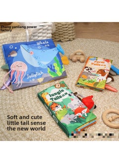 Generic Cloth Book Early Education Baby Can't Tear 0-3 Years Old Three-dimensional Tail Book Bite Enlightenment Book 6 Months Baby Educational Toys-Color:[opp Bag] Tail Cloth Book-forest Animals (english Version 4 Pages 8 Sides With Sound Paper) 39g  - Image 3