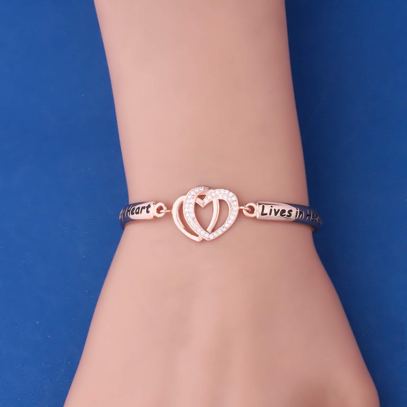 FAADBUK Memorial Jewelry Loss Gift A Piece of My Heart Lives In Heaven Bracelet In Memory of Loved Son Daughter Sympathy Gift (A Piece Of C-RG) - Image 5