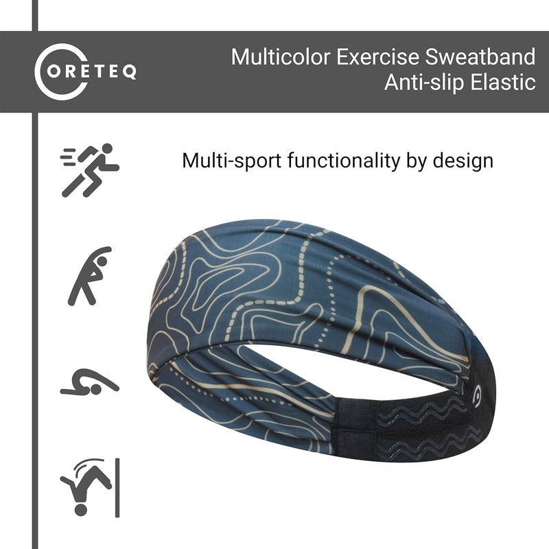 Coreteq Printed Multifunction Sports Sweatband Headband with Silicon Elastic Band Anti-Slip Men and Women (PSY Green) - Image 2