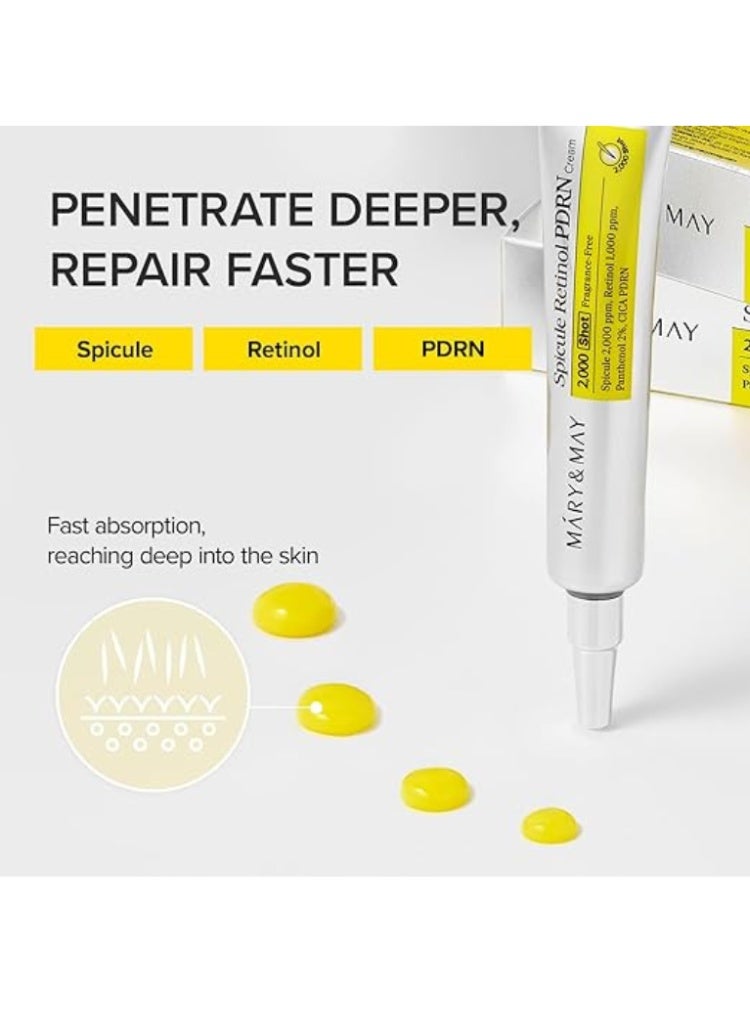 Mary & May Spicule Retinol PDRN Cream | Firming, Smoothing & Anti-Aging Treatment - Image 3