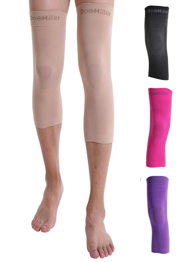 Doc Miller 2 Pack Knee Compression Sleeve Brace for Men & Women - Best Support for Gym Workout, Running, Sports, ACL, Meniscus Tear, Arthritis, Joint Pain Relief & Injury Recovery - Image 1