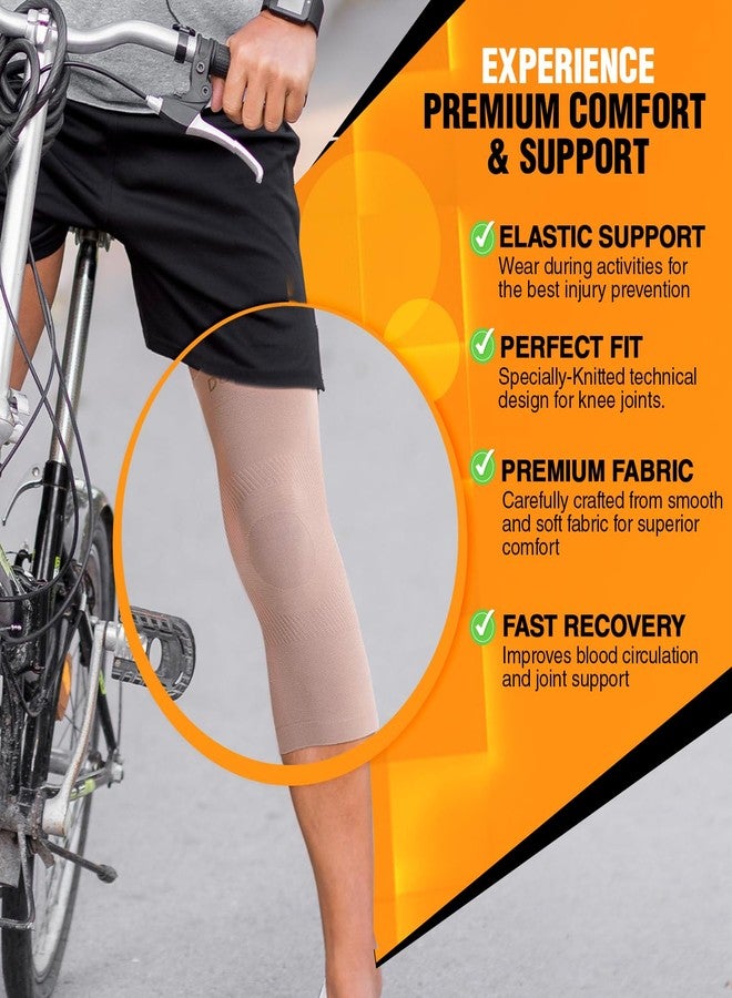 Doc Miller 2 Pack Knee Compression Sleeve Brace for Men & Women - Best Support for Gym Workout, Running, Sports, ACL, Meniscus Tear, Arthritis, Joint Pain Relief & Injury Recovery - Image 3