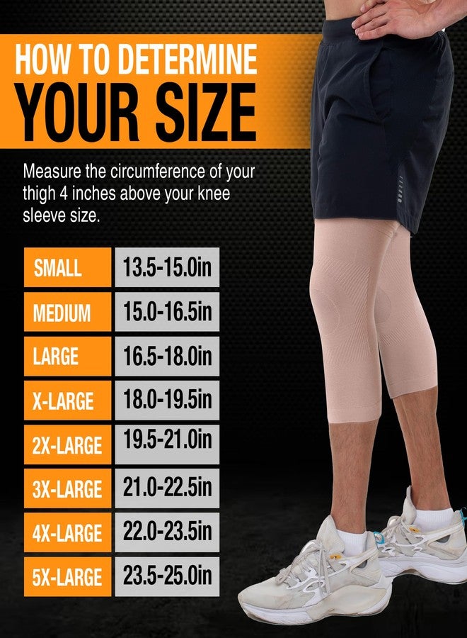 Doc Miller 2 Pack Knee Compression Sleeve Brace for Men & Women - Best Support for Gym Workout, Running, Sports, ACL, Meniscus Tear, Arthritis, Joint Pain Relief & Injury Recovery - Image 4