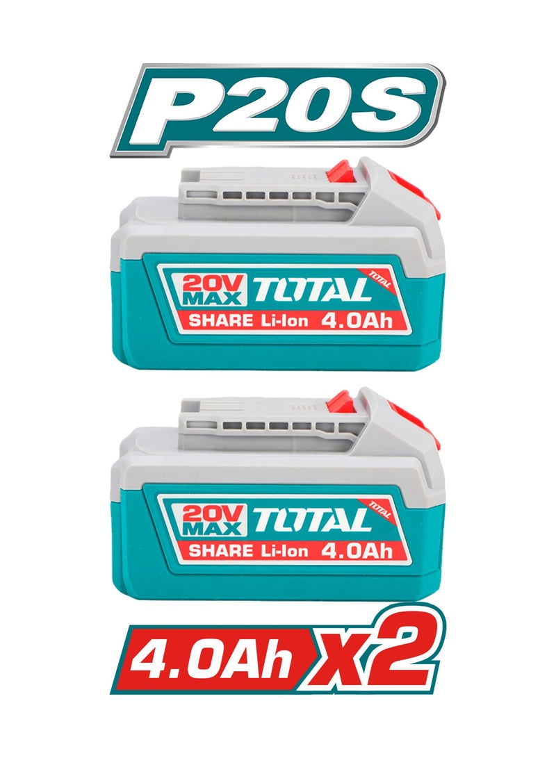 TOTAL 20V Brushless Cordless Rotary Hammer (2.4J) - SDS Plus Concrete Drill with 24mm Capacity, 2x 4.0Ah High-Capacity Batteries, Charger, 3 Drills & Chisel - TRHLI202482 - Image 5