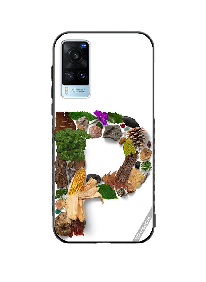 VR CREATIVE Protective Case Cover For Vivo X60 Alphabet P Design Multicolour - Image 1