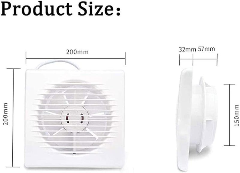 مروحة شفط صامتة للعوادم للمطبخ والحمام ودورة المياه للتهوية عبر الجدار والنافذة - Image 3