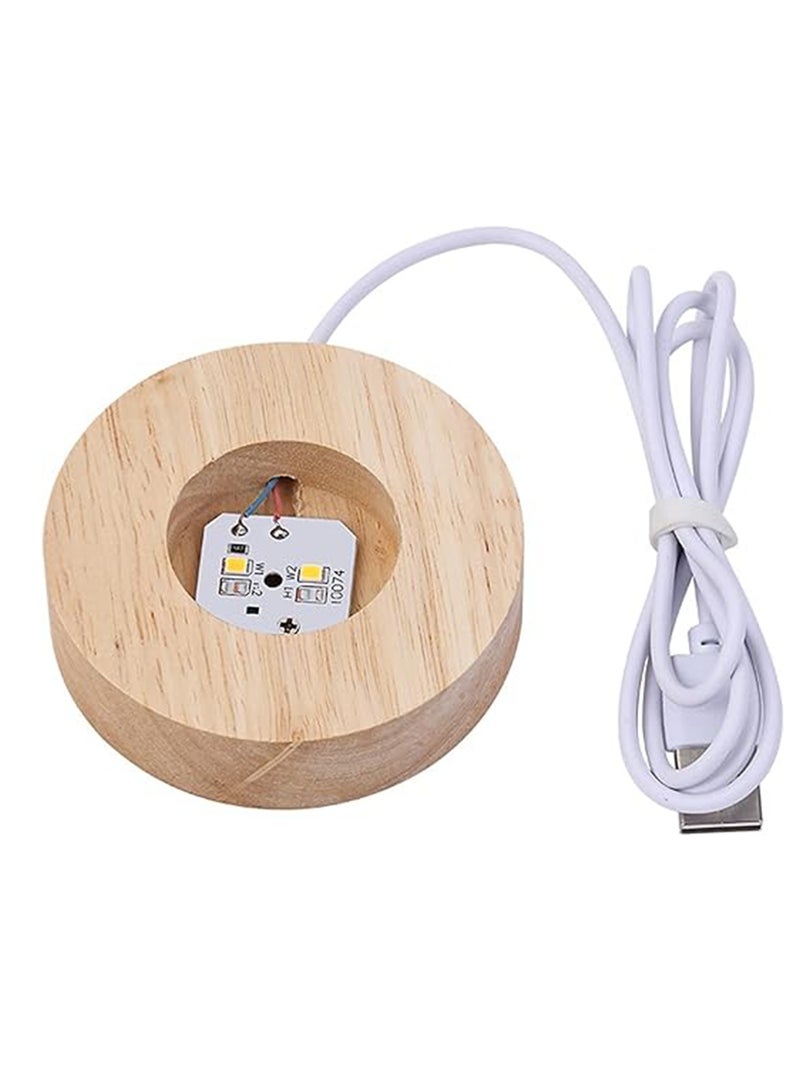 (Saturn) 3D Glass Crystal Ball Night Light with Wooden Base Fantasy Decoration LED Night Light Bedroom Decoration - Image 4