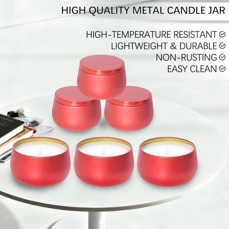 HOMAMAMOON 24 Pcs 8oz Candle Tins with Lids Bulk, Drak Red Metal Candle Jars for Making Candles, Shatterproof Empty Candle Containers & Vessels for DIY Travel & Small Business - Image 4
