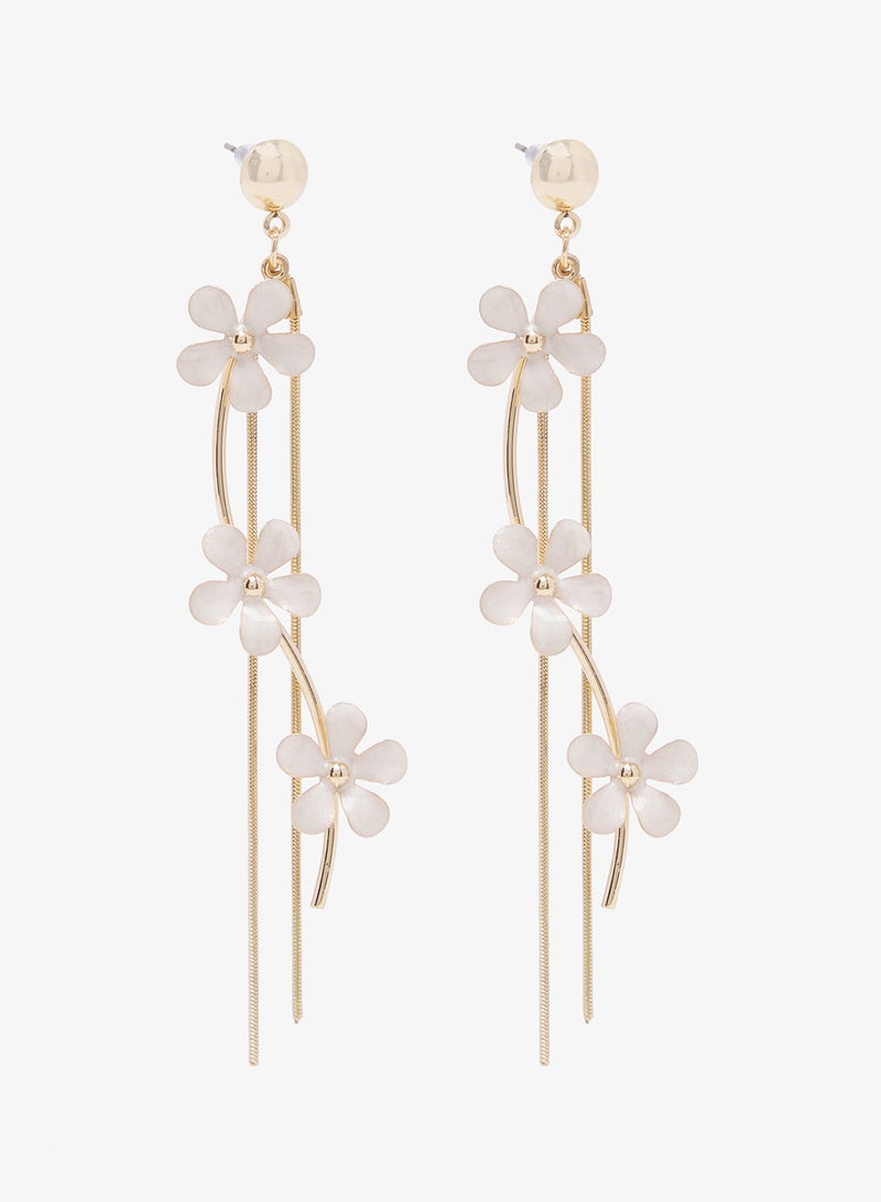 ELLA Pearl Detail Gold Accent Drop Down Earring - Image 1