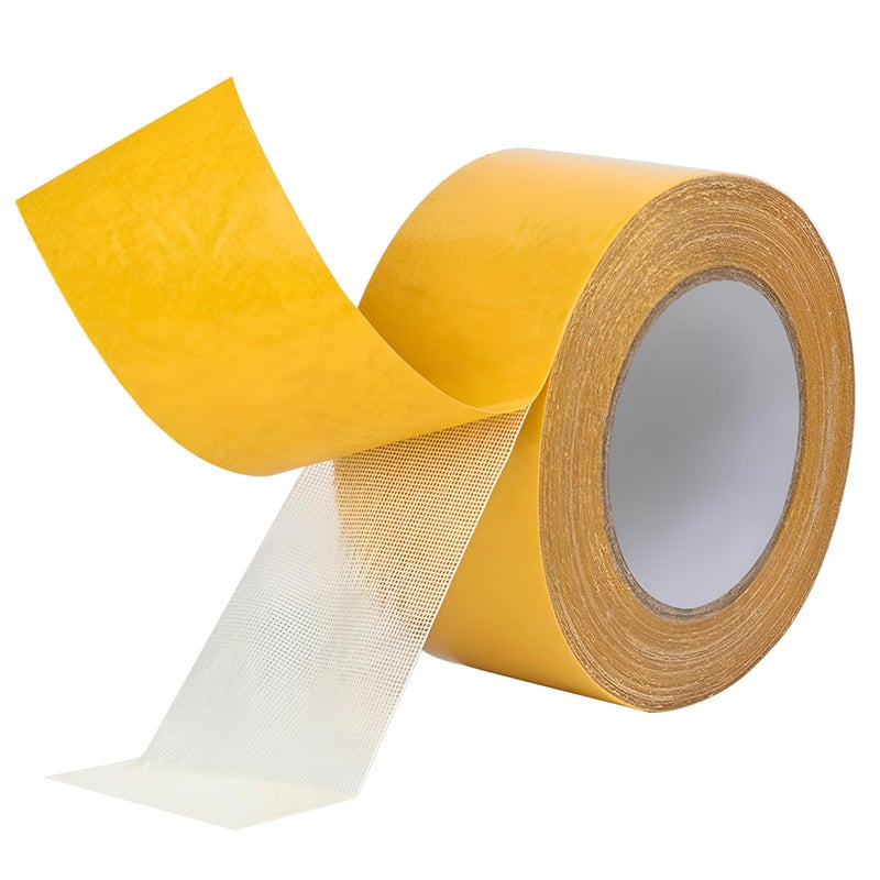 Double Sided Tape Heavy Duty Fabric Tape, 1.2 Inch x 32.8 Feet Clear Carpet Tape for Various Applications Including Crafts and Home Repairs