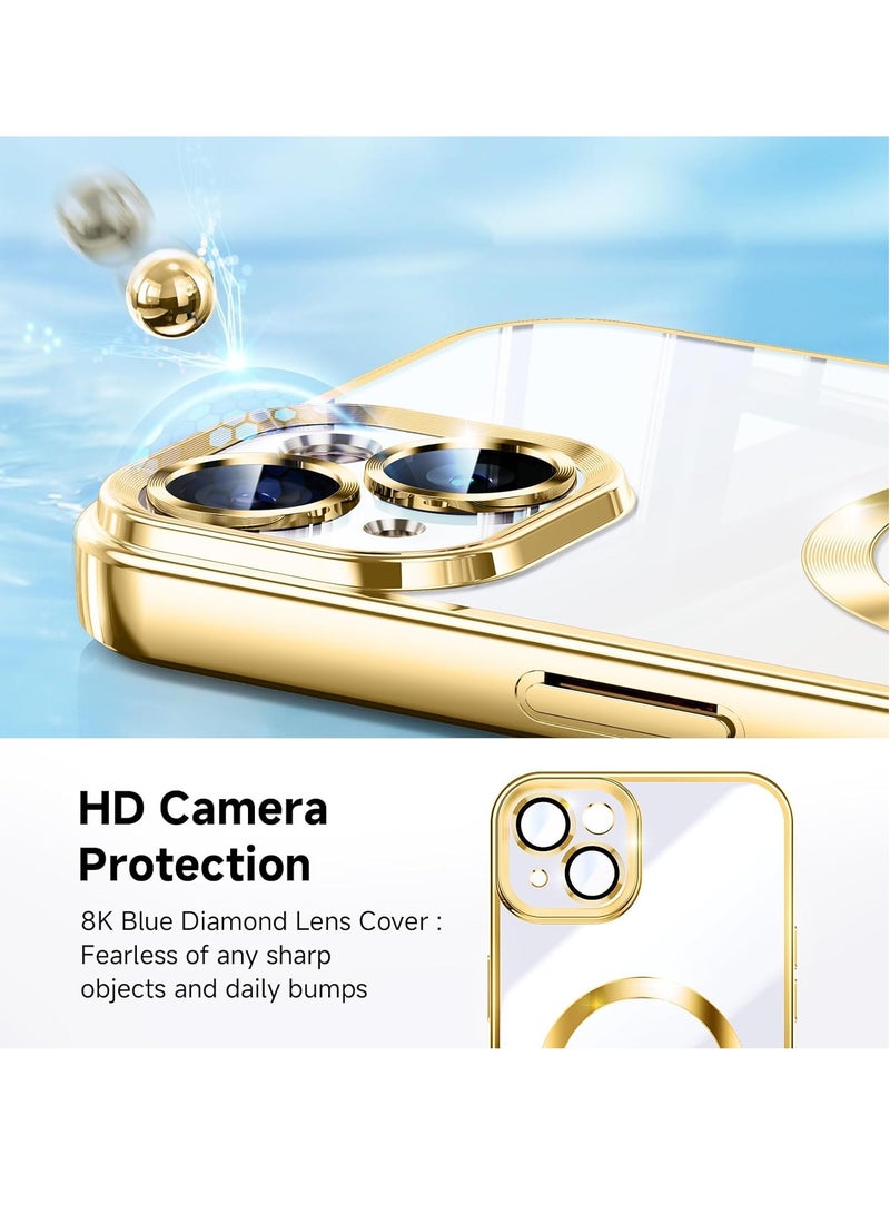 ELTRAZONE ELTRAZONE for iPhone 13 Case with Integrated Camera Lens Protection [TOP N56 Magnets] [Military Grade Drop Protection] for Magsafe Women Men iPhone 13 Cover Case 6.1" Gold - Image 3