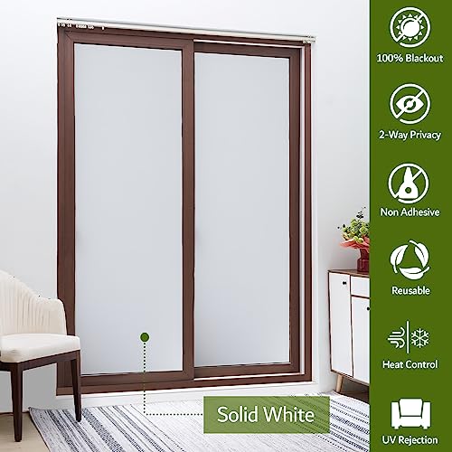 VELIMAX White Blackout Window Film, 100% Light Blocking Window Cover, Opaque Vinyl Cling, Privacy Film for Glass, Sun Blocking Films Non Adhesive, 17.7in x 78.7in - Image 3