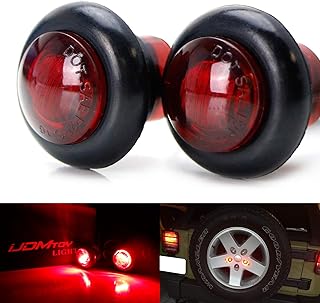iJDMTOY iJDMTOY Pair Rear Mount Spare Tire Lug Nut Insert Red 3rd LED Brake Light Kit Compatible With Jeep Wrangler TJ JK JL  - Image 1