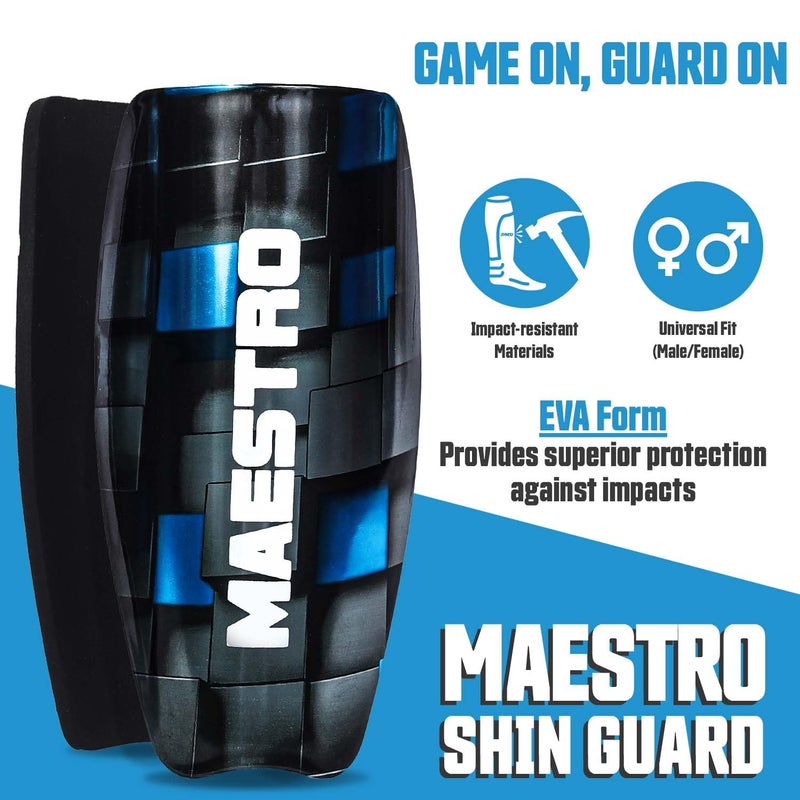 synco Maestro Shin Guard | Slipin Shin Pads for Football Training & Matches | Extra Protection and Comfort | for Youth and Adults | Soccer, Hockey Protection Gear | Durable & Lightweight - Image 2