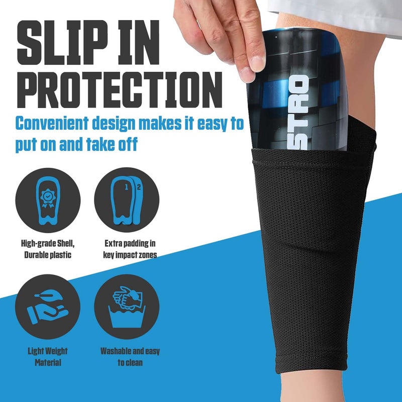 synco Maestro Shin Guard | Slipin Shin Pads for Football Training & Matches | Extra Protection and Comfort | for Youth and Adults | Soccer, Hockey Protection Gear | Durable & Lightweight - Image 3
