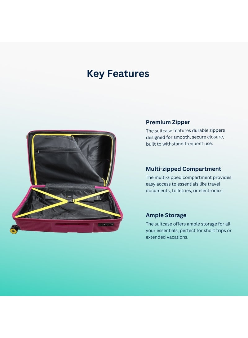 ناشيونال چيوغرافيك حقيبة سفر ناشيونال جيوغرافيك كافيرن بعجلات مزدوجة وقفل  لون وردي فوشيا - Image 5