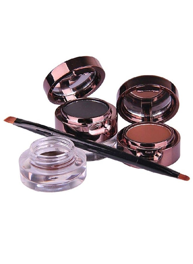 Music Flower Fascinated Eyebrow&Eyeliner Cream With Brush Waterproof Eye Makeup Brown + Black 24H Long Lasting. - Image 3