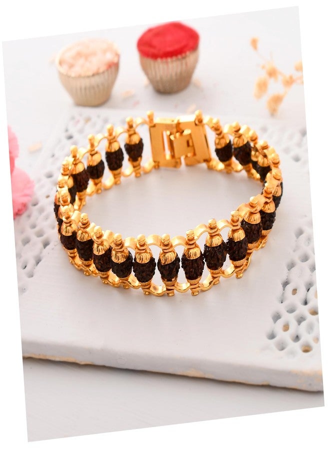 Pride Store Unisex-Adult Rakhi For Brother, Stylish Rudraksh Bracelet With Tilak Pack, Greeting Card Rakhi Set | Best Rakhi For Brother, Bracelet Rakhi (Art C) - Image 1