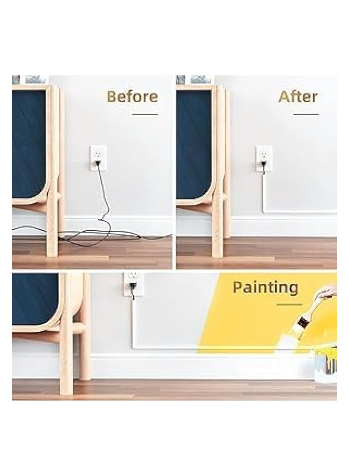 erorex Global Square Cable Box Self Adhesive Pvc Trunking White 95cm x 3pc 16x16mm Wall Cord Cover Concealer On-Wall Wire Paintable Management Raceway To Hide Wires - Pack Of 1 (3Pcs of 16X16X950mm) - Image 2