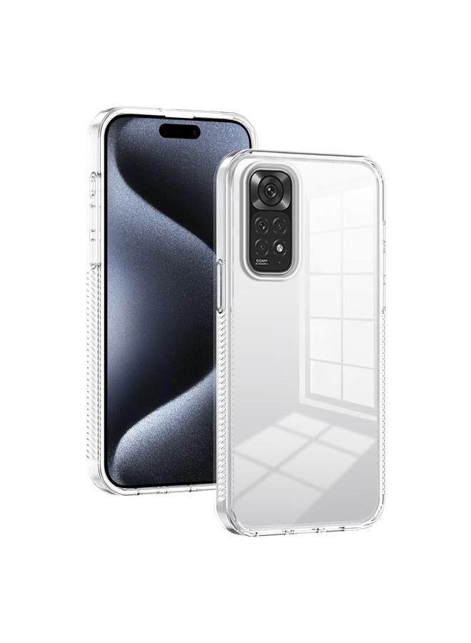 جراب هاتف شفاف مضاد للانزلاق من مادة TPU من الأكريليك لهاتف Xiaomi Redmi Note 11 4G / Note 11S 4G (شفاف)