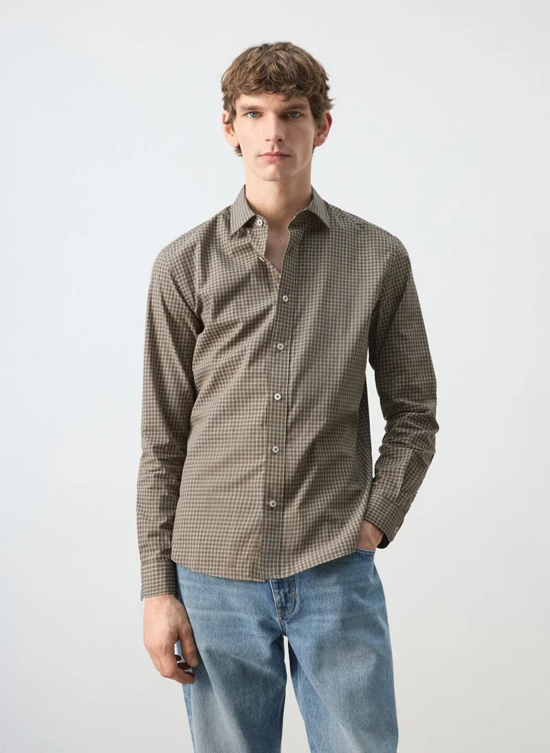 مانجو مان 100% cotton regular fit check shirt