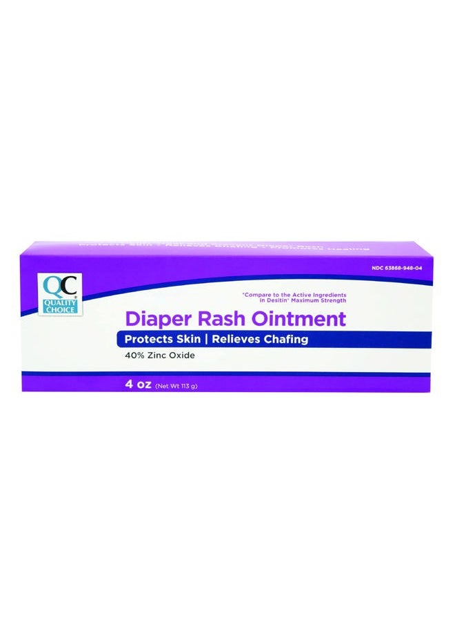Quality Choice Diaper Rash Ointment, Skin Protection and Chafing Relief, Diaper Rash Treatment, 40% Zinc Oxide Promotes Healing, 4 Ounce Tube  - Image 2
