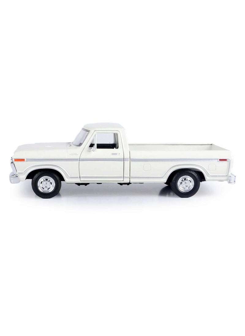 Motor Max 1:24 Scale Licensed Model – 1977 Ford F-150 Custom Pickup Truck (White)  - Image 5